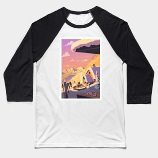 Apres Ski Retro Winter Poster Art Baseball T-Shirt